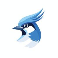 Blue bird icon illustration in flat style isolated on white background vector