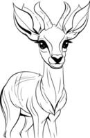 image of a wild deer on a white background Sketch vector