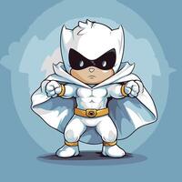 Superhero cartoon character illustration of a super hero with cape vector