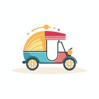 Tuk tuk icon in flat design style illustration vector