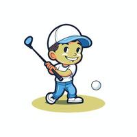 Golfer Boy Cartoon Mascot Character Illustration vector
