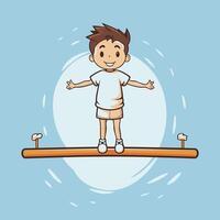 Boy riding a skateboard illustration in a cartoon style vector