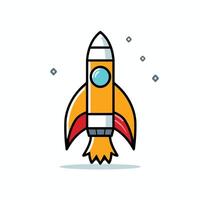 Rocket icon in flat style Startup illustration on white background vector