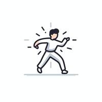 Kung fuial arts kung fu line icon illustration vector