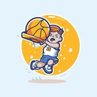 Basketball player with ball illustration in a flat style vector
