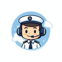 Sailor Boy Face Mascot Character element Illustration Design vector