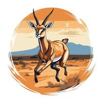 Antelope in the savannah illustration of antelope in the savannah vector