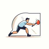 Table tennis player in action illustration Flat style design vector