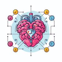 Brain and lightbulb Brainstorming concept illustration vector