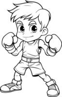 Cute little boy with boxing gloves illustration of a boy in boxing gloves vector