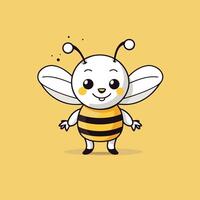Cute cartoon bee character illustration Flat design style vector