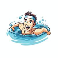 Swimmer in the pool illustration isolated on white background vector