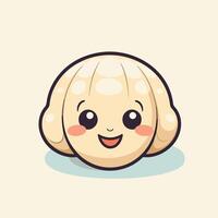 Illustration of a Cute Chinese Dumpling on a White Background vector