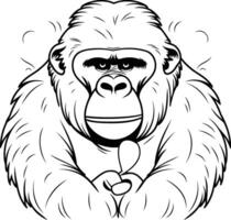 Gorilla with a glass of wine illustration for your design vector