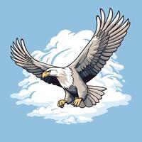 Bald eagle flying in the sky illustration of a flying eagle vector