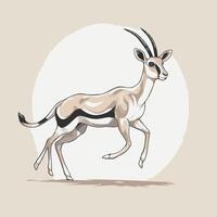 image of a gazelle on a beige background vector