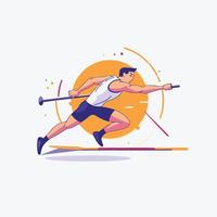 Man in sportswear running illustration in flat style vector