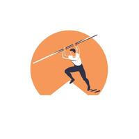 Man doing javelin throw Flat design style illustration vector