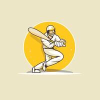 Cricket player hitting the ball with a bat illustration vector