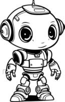 illustration of Cute little robot isolated on a white background vector