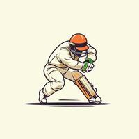 Cricket player in action illustration of cricket player vector
