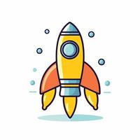 Rocket icon in flat style Startup illustration on white background vector