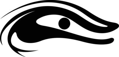 Abstract logo design featuring a stylized eye with a bold and dynamic curve vector