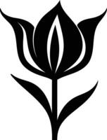 A simple yet elegant black and white illustration of a stylized tulip, perfect for adding a touch of floral beauty to your designs vector