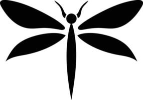 Simple black silhouette of a dragonfly, ideal for logo, branding, and design projects vector