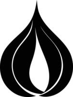 Abstract black and white logo design in the shape of a stylized teardrop vector