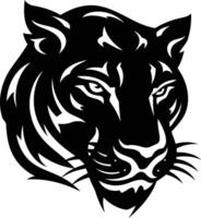 Powerful black and white tiger head tattoo design, perfect for branding, graphic design, and print vector