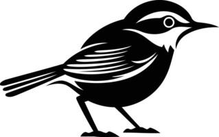 Simple, bold silhouette of a bird with a detailed wing pattern vector