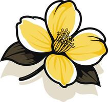 Yellow Flower with White Center vector