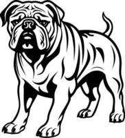 A bold and powerful silhouette of a bulldog, perfect for creating impactful designs for t-shirts, posters, or branding vector
