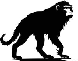 A striking silhouette of a monkey in motion, perfect for projects that require a strong, minimalist feel vector