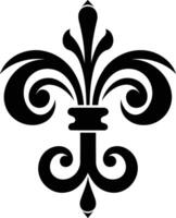 Elegant black and white fleur-de-lis design, perfect for adding a touch of classic style to your projects vector