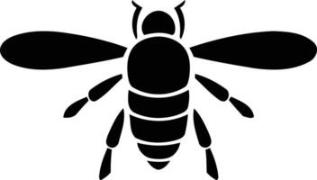 Simple black and white bee silhouette, perfect for logo design, branding, and website elements vector