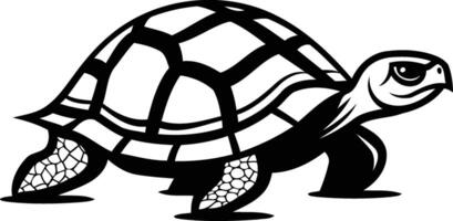 Black and white element illustration of a stylized turtle, perfect for tattoos, logos, and design projects vector