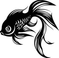 Stylized black and white illustration of a fish, perfect for tattoo design, branding, or any project requiring a bold, graphic style vector
