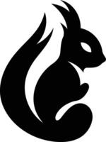 A sleek and modern silhouette of a squirrel, perfect for branding, logos, and design projects vector
