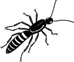 A simple, black and white illustration of a beetle vector