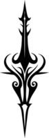 A bold and intricate tribal design featuring a sharp arrowhead, perfect for tattoos, logo design, or graphic art vector