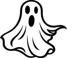 A simple yet spooky cartoon ghost with a classic white sheet design vector