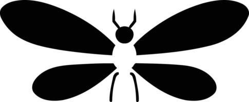Simple, bold black silhouette of a dragonfly, perfect for branding, logos, or graphic design projects vector