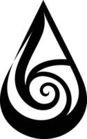 A stylized raindrop with a swirling pattern inside vector