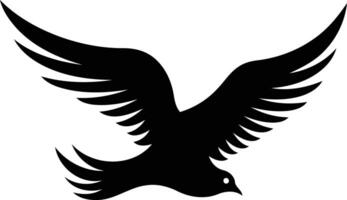 Simple yet powerful black silhouette of a bird in flight vector