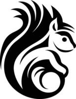 Stylish black and white logo of a squirrel in a circular form vector