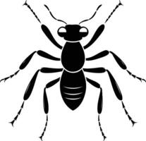 Simple, black and white silhouette of an ant vector