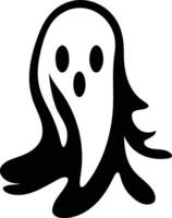 A simple yet spooky silhouette of a ghost with a wide eyed expression, perfect for halloween projects, decorations, or social media vector