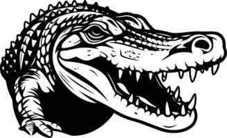 A fierce alligator with open mouth, detailed scales and sharp teeth, ready to strike vector